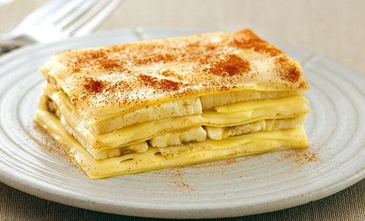 Banánové lasagne s kokosovým tvarohem
