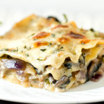 Houbové lasagne se slaninou