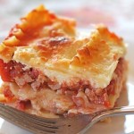 Lasagne s cottage sýrem a krůtím masem