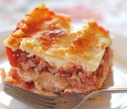 Lasagne s cottage sýrem a krůtím masem