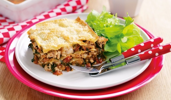 Lasagne s kuřecím masem a špenátem