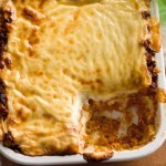 Lasagne s masem a červenou čočkou