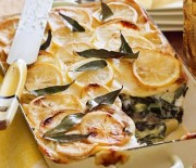 Lasagne s citronem, klobásou a mangoldem