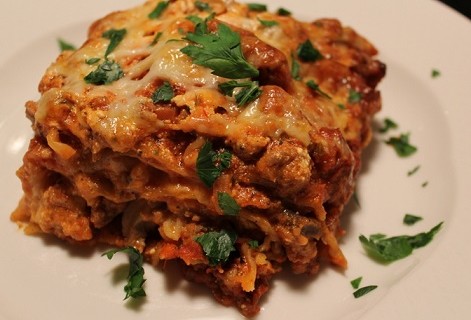 Lasagne s houbami
