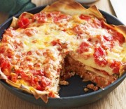 Lasagne s lososem, rajčaty a sýrem ricotta