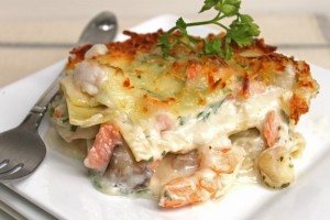 Lasagne s mořskými plody