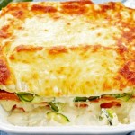 Lasagne s cuketami, sladkými bramborami (batáty) a sýrem ricotta