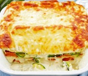 Lasagne s cuketami, sladkými bramborami a sýrem ricotta