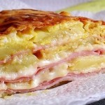 Cuketové lasagne se sýrem, šunkou a vajíčkem