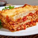 Lasagne s masem a sušenými rajčaty