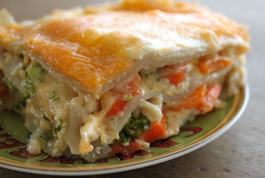 Mrkvové lasagne s brokolicí