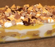Nepečené sladké lasagne s Kit-Kat tyčinkami