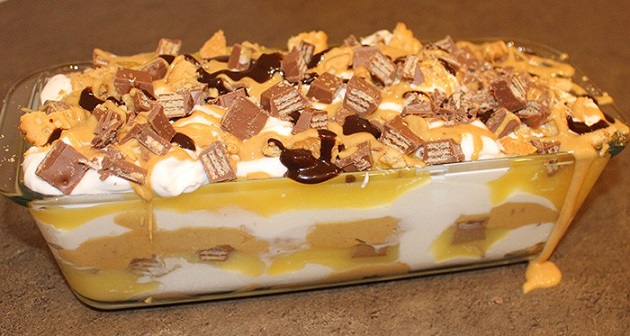 Nepečené sladké lasagne s Kit-Kat tyčinkami