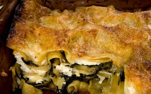 Zimní zelené lasagne